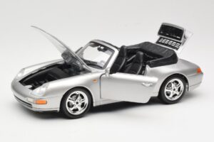 Porsche 911 993 Carrera Kabriolet Strieborný Bburago 1:18 18-12039 Kov – obrázok 2 z 8