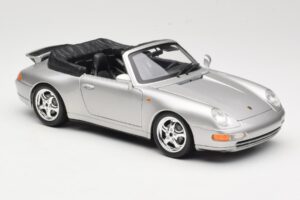 Porsche 911 993 Carrera Kabriolet Strieborný Bburago 1:18 18-12039 Kov – obrázok 6 z 8