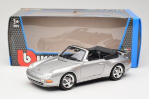 Porsche 911 993 Carrera Kabriolet Strieborný Bburago 1:18 18-12039 Kov – obrázok 8 z 8