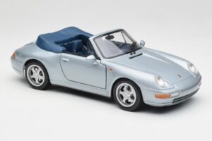 Porsche 911 993 Carrera Kabriolet Strieborný Maisto 1:18 100299-M1 Kov – obrázok 6 z 8