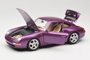 Porsche 911 993 Carrera Fialový Bburago 1:18 3060-M2 Kov – obrázok 2 z 8
