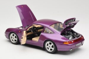 Porsche 911 993 Carrera Fialový Bburago 1:18 3060-M2 Kov – obrázok 5 z 8