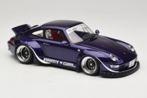 Porsche 911 993 RWB Army Girl Fialový GT Spirit 1:18 GT562 Živica – obrázok 4 z 6