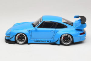 Porsche 911 993 RWB Nebesky Modrý Gun Grey Wheels AUTOart 1:18 78152 Kompozit – obrázok 4 z 8