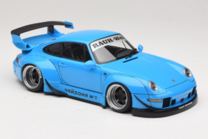 Porsche 911 993 RWB Nebesky Modrý Gun Grey Wheels AUTOart 1:18 78152 Kompozit – obrázok 6 z 8