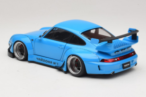 Porsche 911 993 RWB Nebesky Modrý Gun Grey Wheels AUTOart 1:18 78152 Kompozit – obrázok 7 z 8