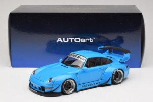 Porsche 911 993 RWB Nebesky Modrý Gun Grey Wheels AUTOart 1:18 78152 Kompozit – obrázok 8 z 8