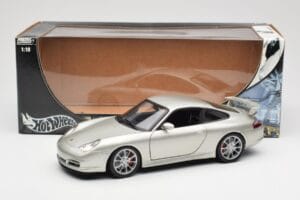 Porsche 911 996 GT3 Strieborný Hot Wheels 1:18 C2590 Kov – obrázok 8 z 8