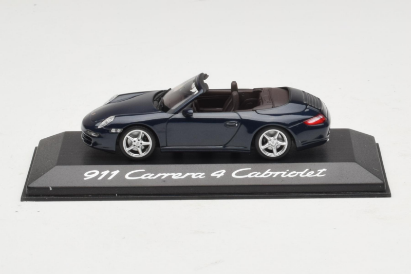 Porsche 911 997 Carrera 4 Kabriolet Tmavo Modrý Minichamps 1:43 WAP02015216-P1 Kov