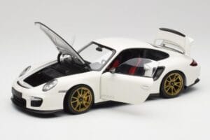 Porsche 911 997 GT2 RS Biely & Zlatý Kolesá Minichamps 1:18 100069406 Kov – obrázok 2 z 8
