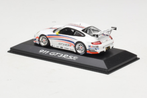 Porsche 911 997 GT3 RSR Biely s Modrými a Oranžovými Pruhmi 2007 Minichamps 1:43 WAP02000618 Kov – obrázok 3 z 4