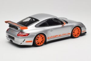 Porsche 911 997.1 GT3 RS Strieborný s Oranžovými Diskami Minichamps 1:18 155062120 Kov – obrázok 2 z 6