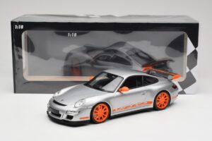 Porsche 911 997.1 GT3 RS Strieborný s Oranžovými Diskami Minichamps 1:18 155062120 Kov – obrázok 6 z 6