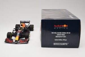 Red Bull Racing Honda RB16B #11 S. Perez Mexican GP 2021 Minichamps 1:18 110211911 Kov – obrázok 6 z 6