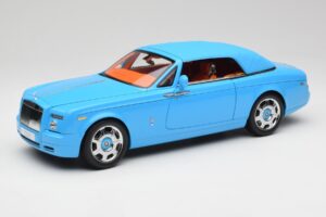Rolls-Royce Phantom Drophead Coupe Powder Modrý Kyosho 1:18 08871BL Kov – obrázok 3 z 10