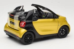 Smart Fortwo 453 Kabriolet Čierny A Žltý Norev 1:18 B66960289 Kov – obrázok 3 z 8