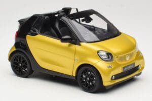 Smart Fortwo 453 Kabriolet Čierny A Žltý Norev 1:18 B66960289 Kov – obrázok 6 z 8
