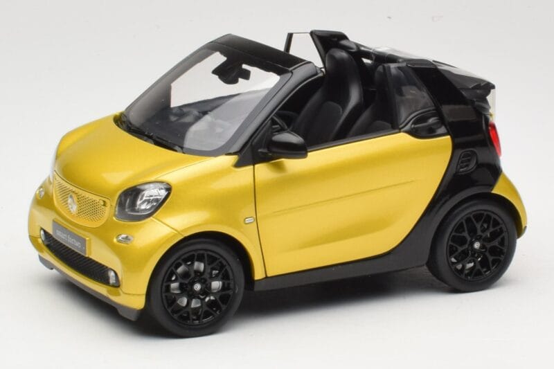 Smart Fortwo 453 Kabriolet Čierny A Žltý Norev 1:18 B66960289 Kov