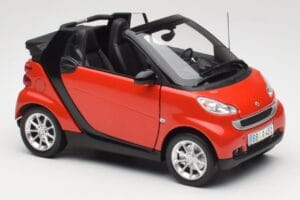 Smart Fortwo W451 Kabrio Červený Čierny Minichamps 1:18 150036333 Kov – obrázok 6 z 8