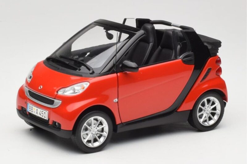 Smart Fortwo W451 Kabrio Červený Čierny Minichamps 1:18 150036333 Kov