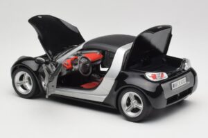 Smart Roadster Čierny Bburago 1:18 34099-M1 Kov – obrázok 5 z 8