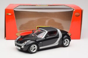 Smart Roadster Čierny Bburago 1:18 34099-M1 Kov – obrázok 8 z 8