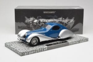 Talbot-Lago T150 C-SS Coupe Modrý Strieborný Minichamps 1:18 107117122 Živica – obrázok 6 z 6