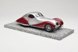 Talbot-Lago T150 C-SS Coupe Strieborný Červený Minichamps 1:18 107117121 Živica – obrázok 4 z 6