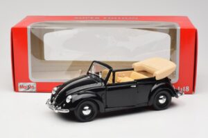 Volkswagen Chrobák Kabriolet Čierny Maisto 1:18 37800-M6 Kov – obrázok 8 z 8