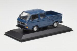 Volkswagen T3 Double Cab Flatbed Modrý Minichamps 1:43 400055260 Kov – obrázok 3 z 4