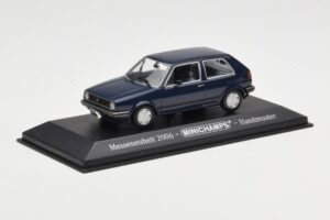 Volkswagen Golf Mk2 Modrý Výstavný Vzor Minichamps 1:43 GOLFHANDMUSTER Kov – obrázok 2 z 4