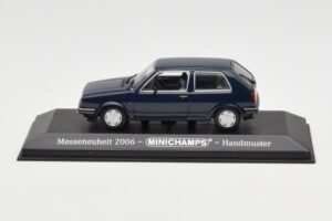 Volkswagen Golf Mk2 Modrý Výstavný Vzor Minichamps 1:43 GOLFHANDMUSTER Kov
