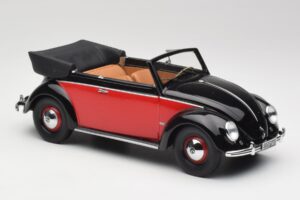 Volkswagen Beetle Kabriolet Čierny & Červený Minichamps 1:18 107054132 Živica – obrázok 4 z 6