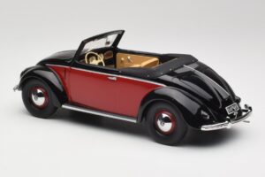 Volkswagen Beetle Hebmuller Kabriolet Čierny & Červený Minichamps 1:18 107054230 Živica – obrázok 5 z 6