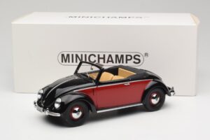 Volkswagen Beetle Hebmuller Kabriolet Čierny & Červený Minichamps 1:18 107054230 Živica – obrázok 6 z 6