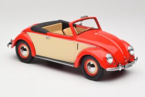 Volkswagen Beetle Hebmuller Kabriolet Červený & Krémový Minichamps 1:18 107054231 Živica – obrázok 4 z 6