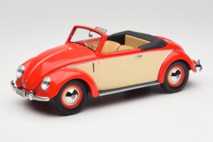 Volkswagen Beetle Hebmuller Kabriolet Červený & Krémový Minichamps 1:18 107054231 Živica