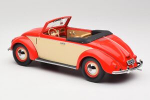 Volkswagen Beetle Hebmuller Kabriolet Červený & Krémový Minichamps 1:18 107054231 Živica – obrázok 5 z 6