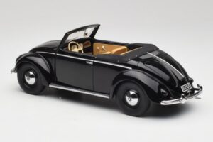Volkswagen Beetle Type 1 Hebmuller Kabriolet Čierny Minichamps 1:18 107054232 Kov – obrázok 5 z 6