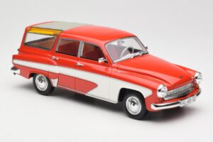 Wartburg 311 Camping Deluxe Červený Biely BoS Models 1:18 BOS037 Živica – obrázok 4 z 6