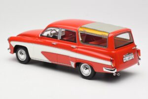 Wartburg 311 Camping Deluxe Červený Biely BoS Models 1:18 BOS037 Živica – obrázok 5 z 6