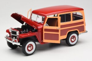 Willys Jeep Station Wagon Červený Road Signature 1:18 92858 Kov – obrázok 2 z 8