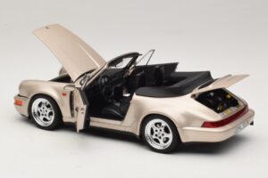 Porsche 911 964 Turbo Look Kabriolet Zermatt Silver Norev 1:18 187140 Kov – obrázok 5 z 8