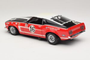 Ford Mustang Boss 302 #16 Bud Moore Engineering G. Follmer Trans-Am 1969 OEM 1:18 FORD006 Kov – obrázok 7 z 8