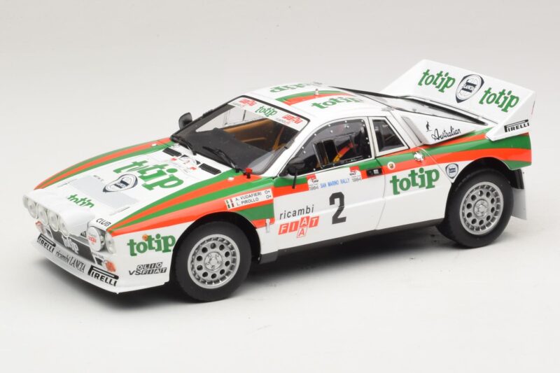 Lancia 037 #2 A. Bettega / M. Perissinot Rally San Marino 1984 Kyosho 1:18 08306F Kov