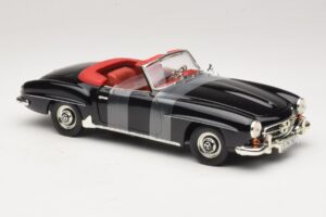 Mercedes 190 SL W121 Roadster Čierny ERTL 1:18 7464 Kov – obrázok 4 z 6