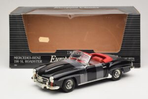 Mercedes 190 SL W121 Roadster Čierny ERTL 1:18 7464 Kov – obrázok 6 z 6