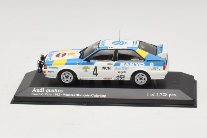 Audi Quattro #4 S. Blomqvist / B. Cederberg Rally Sweden Winner 1982 Minichamps 1:43 Audi Quattro #4 S. Blomqvist / B. Cederberg Rally Sweden Winner 1982 Minichamps 1:43 430821904 Kov