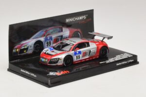 Audi R8 LMS GT3 #99 F. Biela / M. Fassler Phoenix Racing 24 Hours of Nurburgring 2010 Minichamps 1:43 437101999 Kov – obrázok 2 z 5