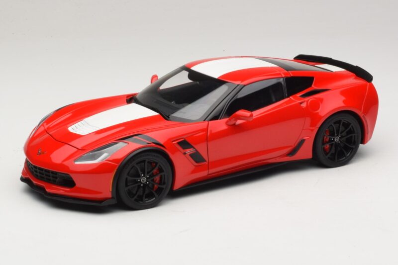 Chevrolet Corvette C7 Grand Sport Červená s Bielymi Pruhmi AUTOart 1:18 71274 Kompozit